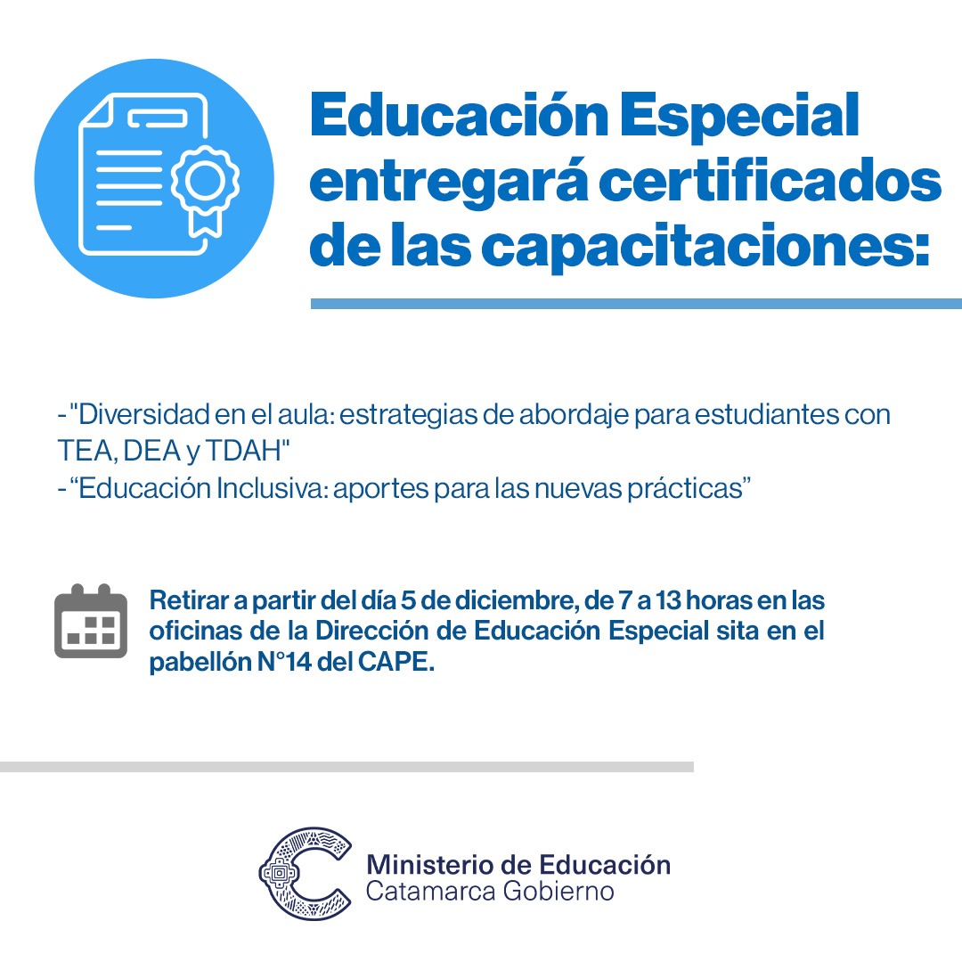Educacion Especial entregara certificados de capacitaciones