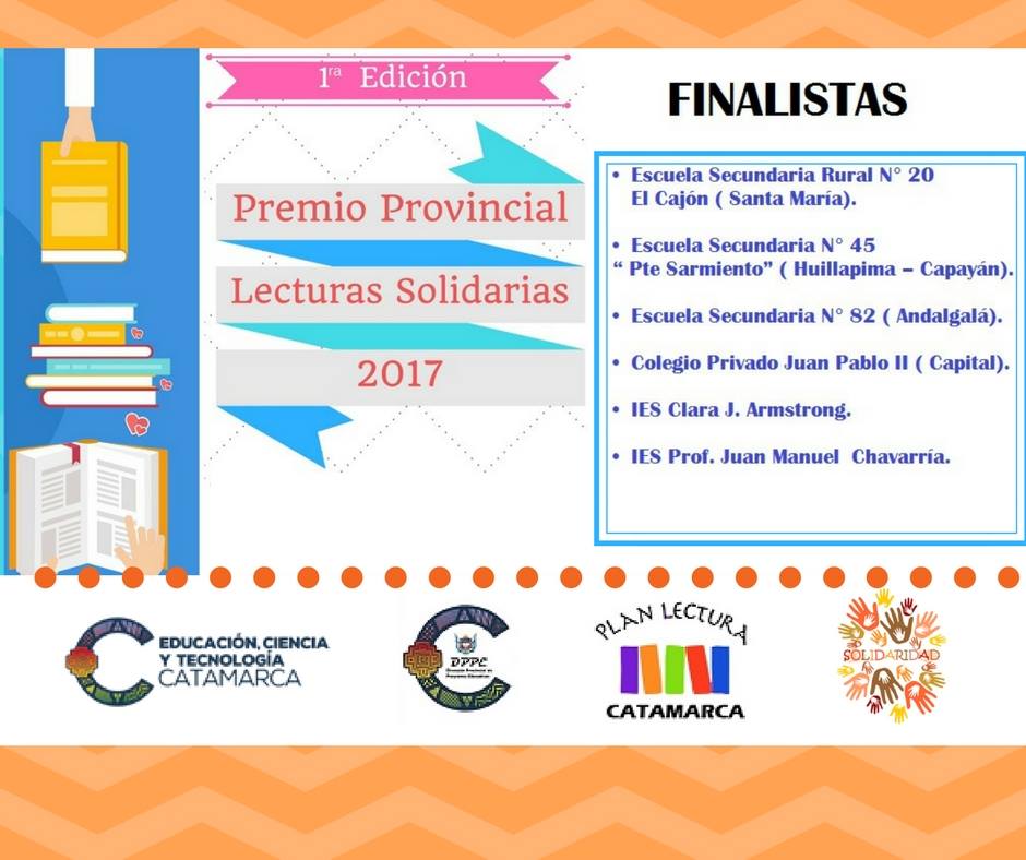 Finalistas del Premio Provincial Lecturas Solidarias