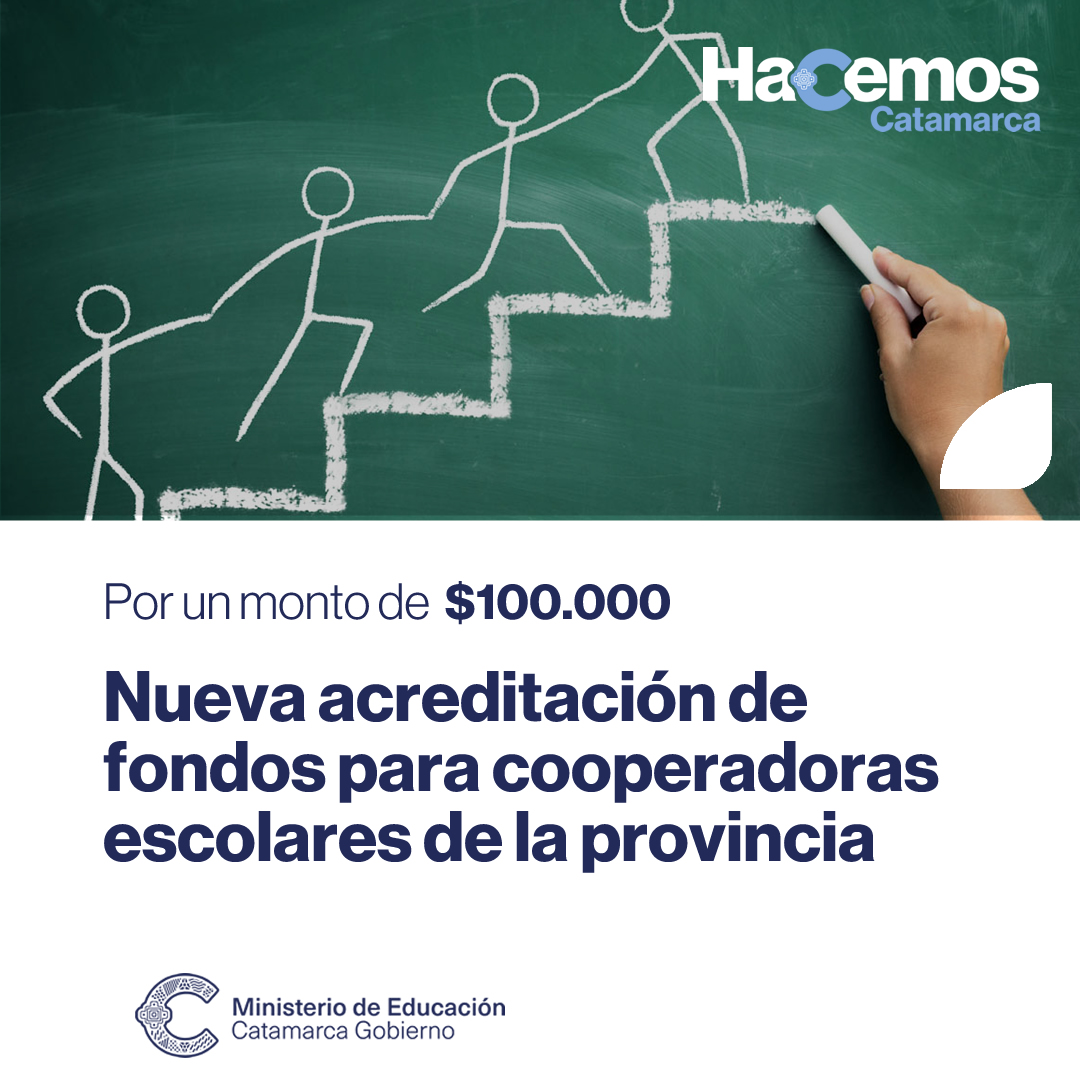 Nueva acreditación de fondos para cooperadoras escolares de la provincia
