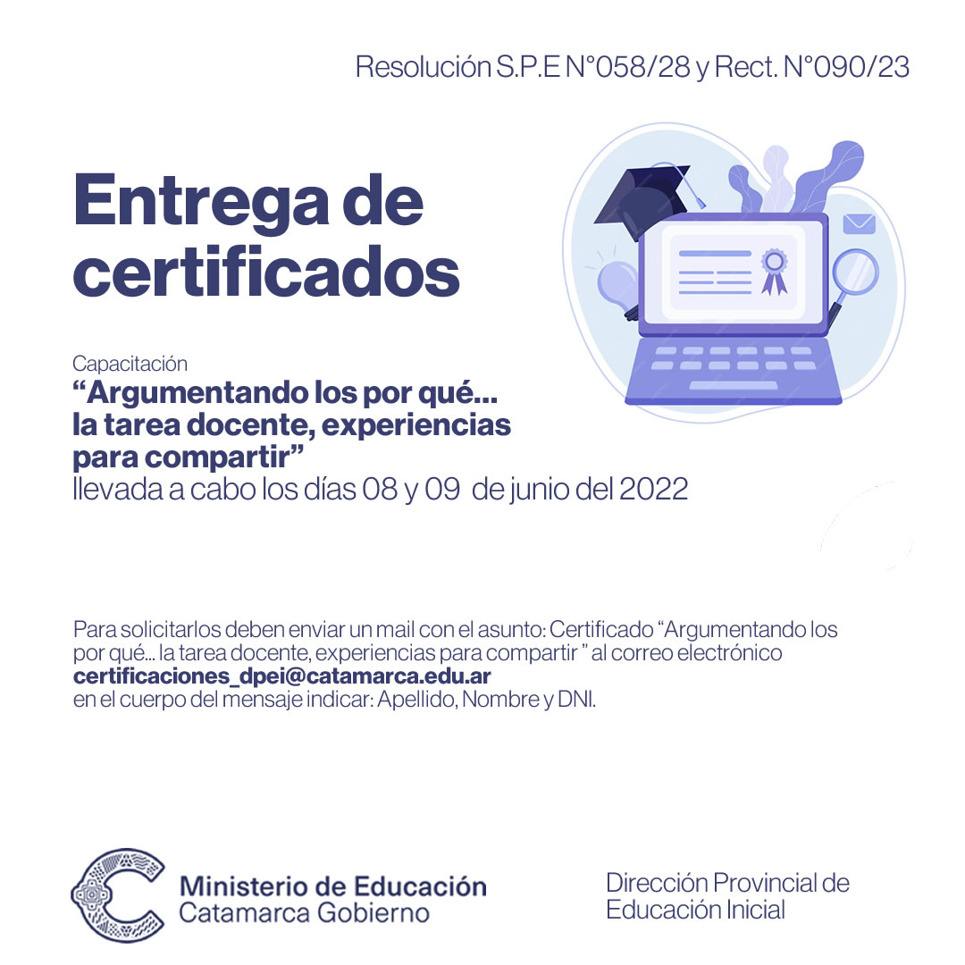 La direccion de nivel inicial entrega certificados en formato digital 