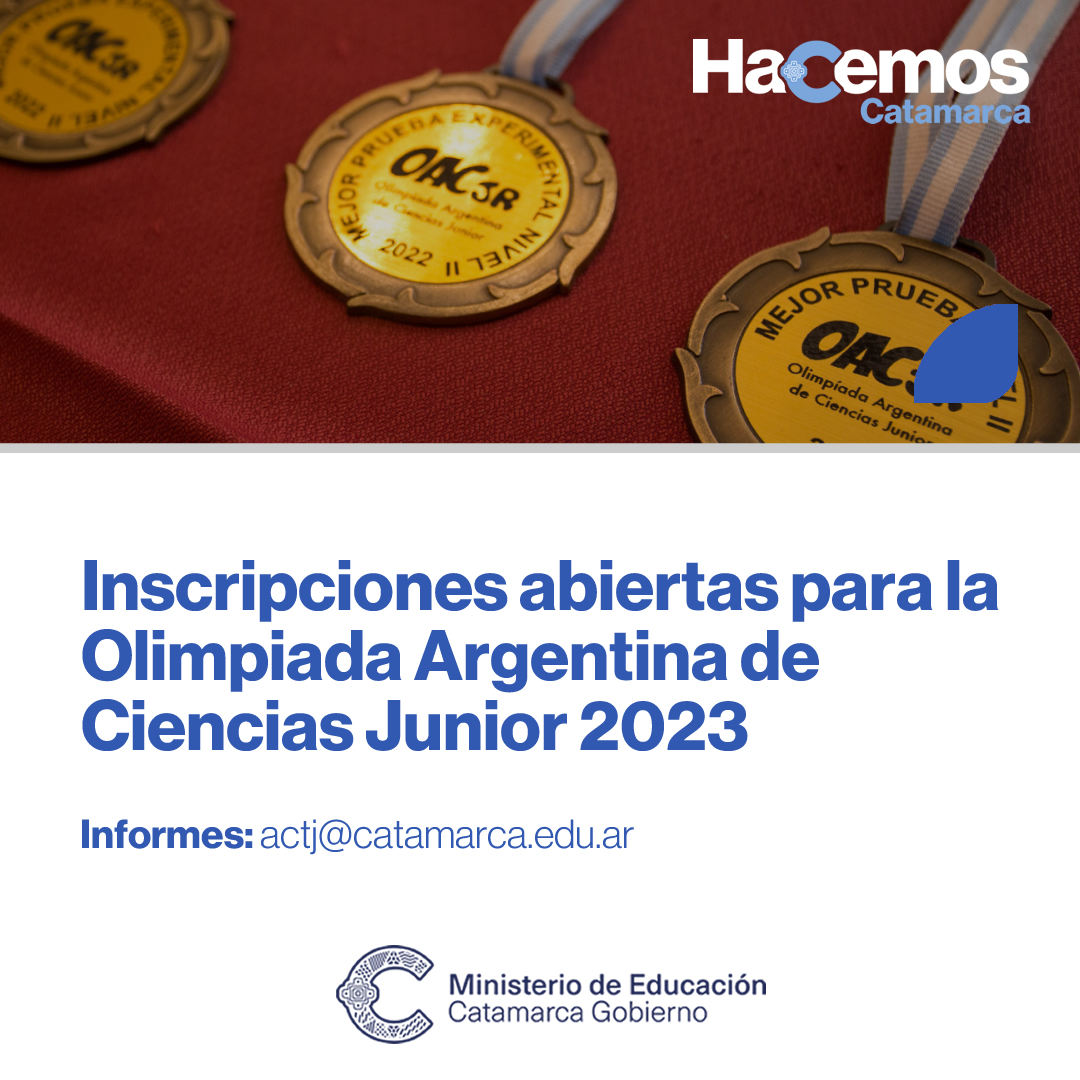 Inscripciones abiertas para la Olimpiada Argentina de Ciencias Junior 2023