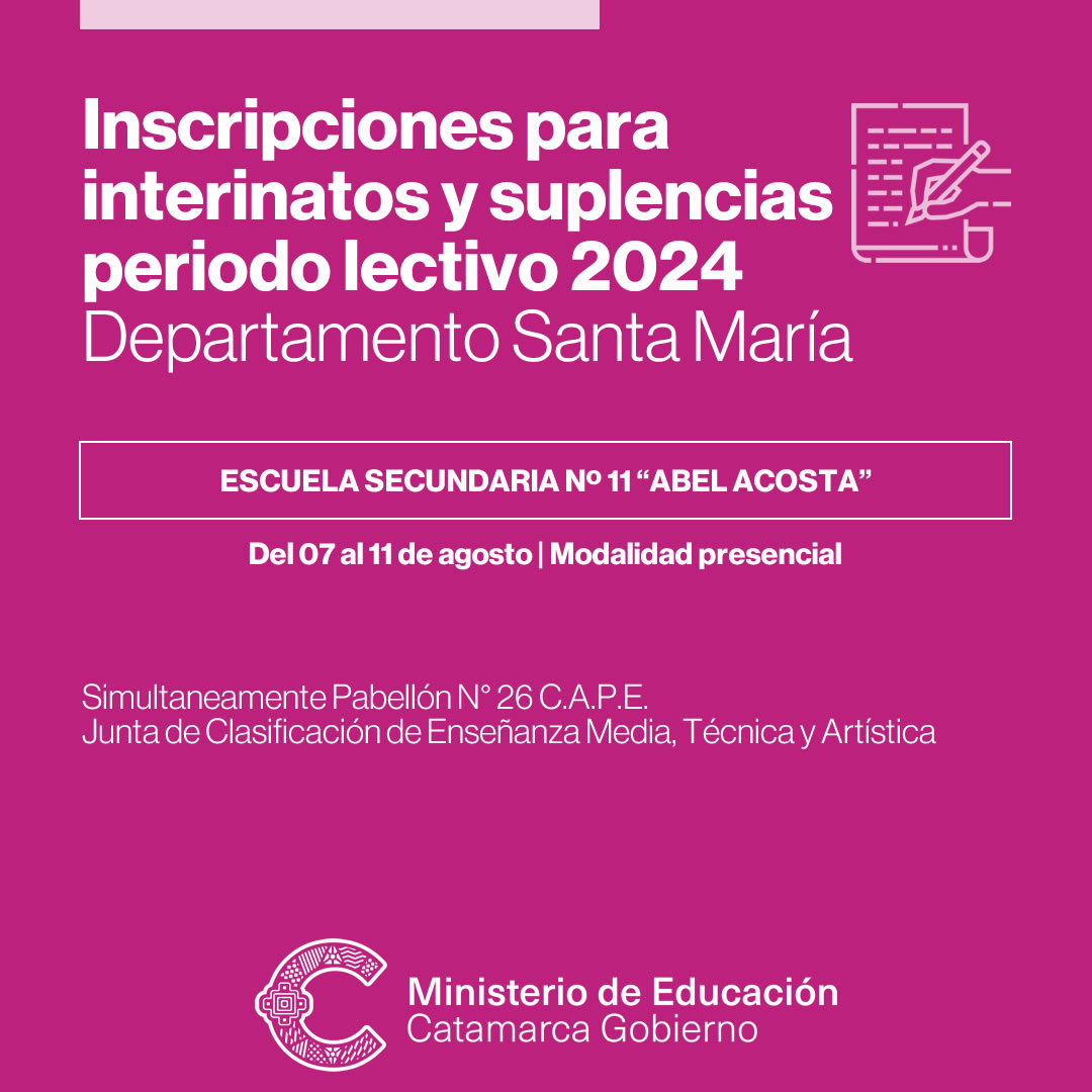 Inscripciones y reinscripciones para Zona III Santa María Periodo 2024