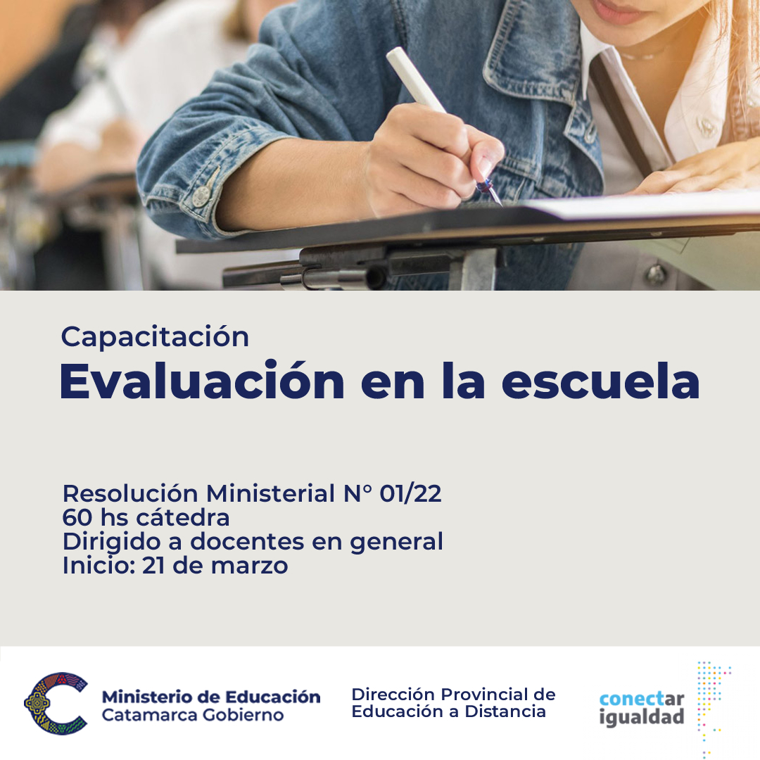 Capacitacion Evaluacion en la Escuela para docentes de Catamarca