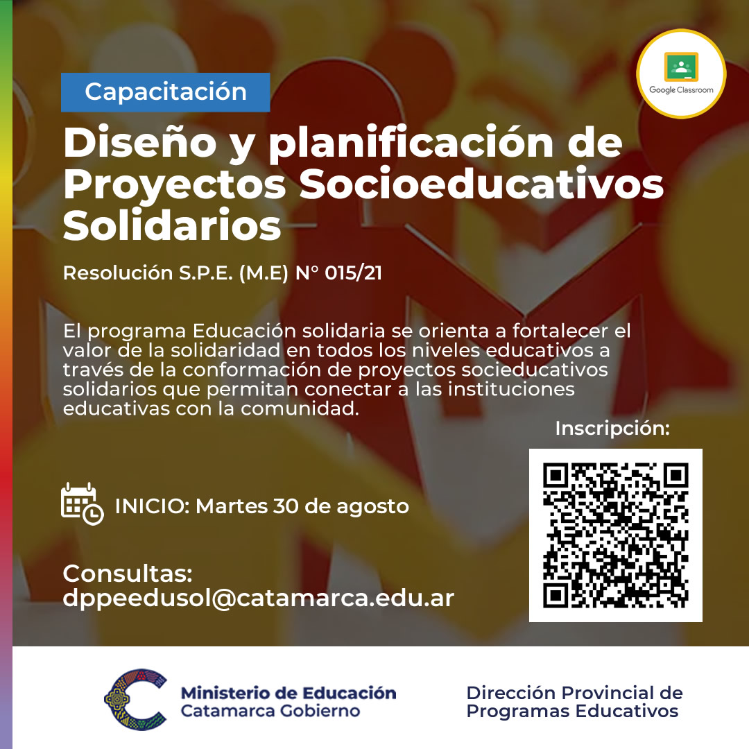 Capacitacion para el diseno y planificacion de proyectos socioeducativos y solidarios