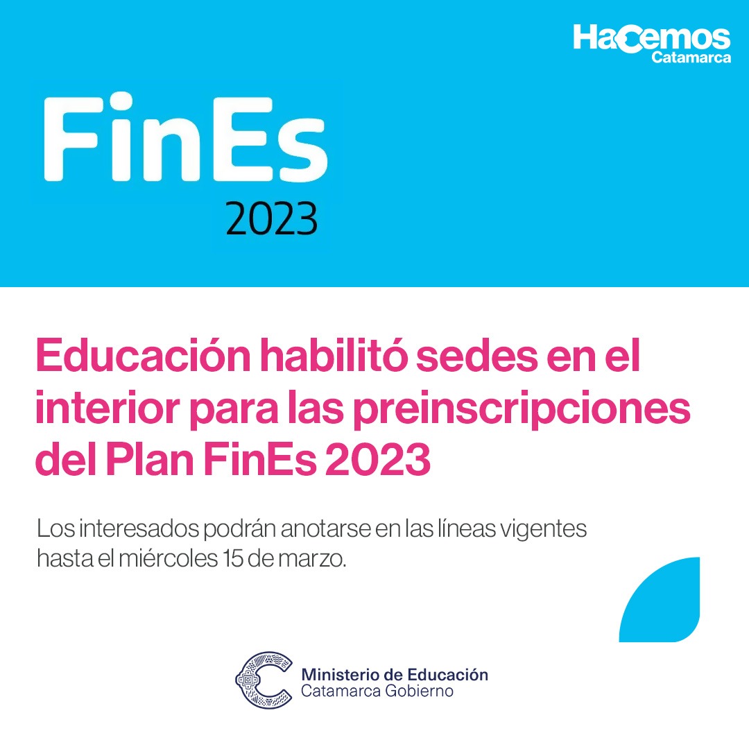 Educación habilitó sedes en el interior para las preinscripciones del Plan FinEs 2023