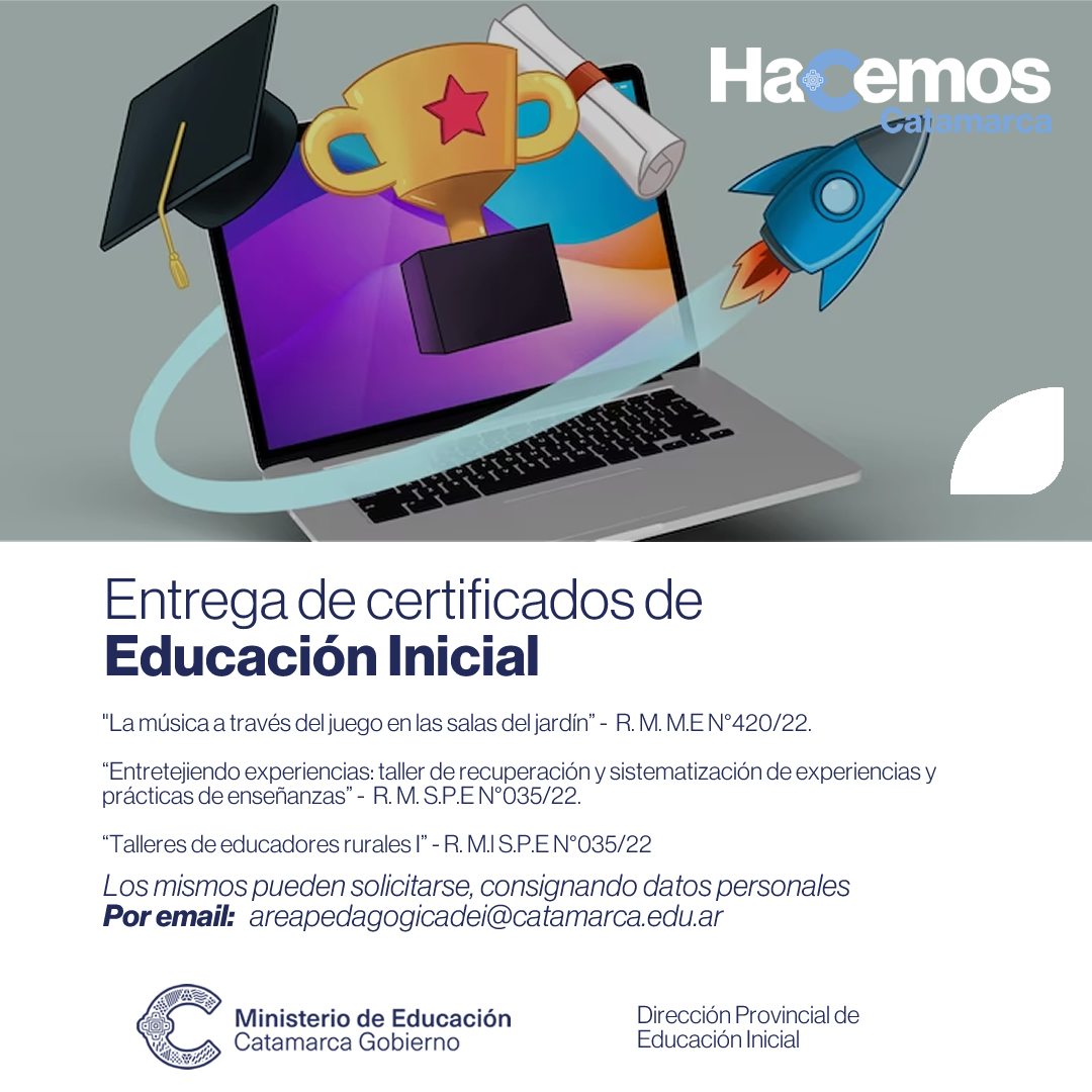Entrega de certificados de Educación Inicial
