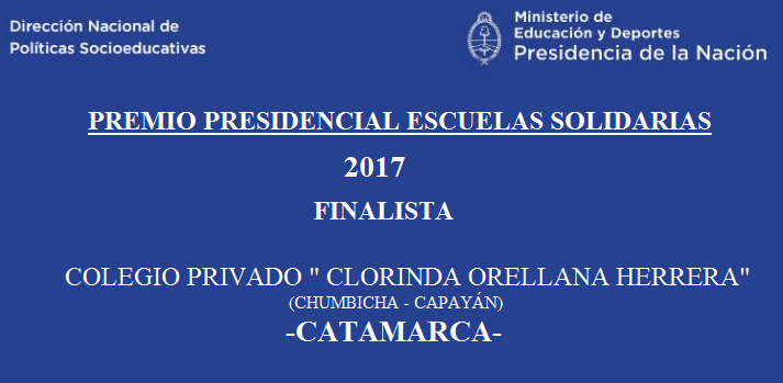 Escuela catamarqueña finalista del Premio Presidencial 2017