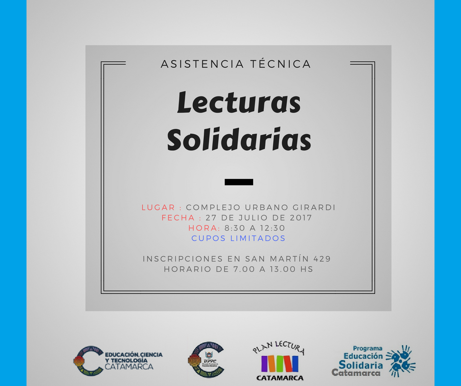Flyer de Lecturas Solidarias