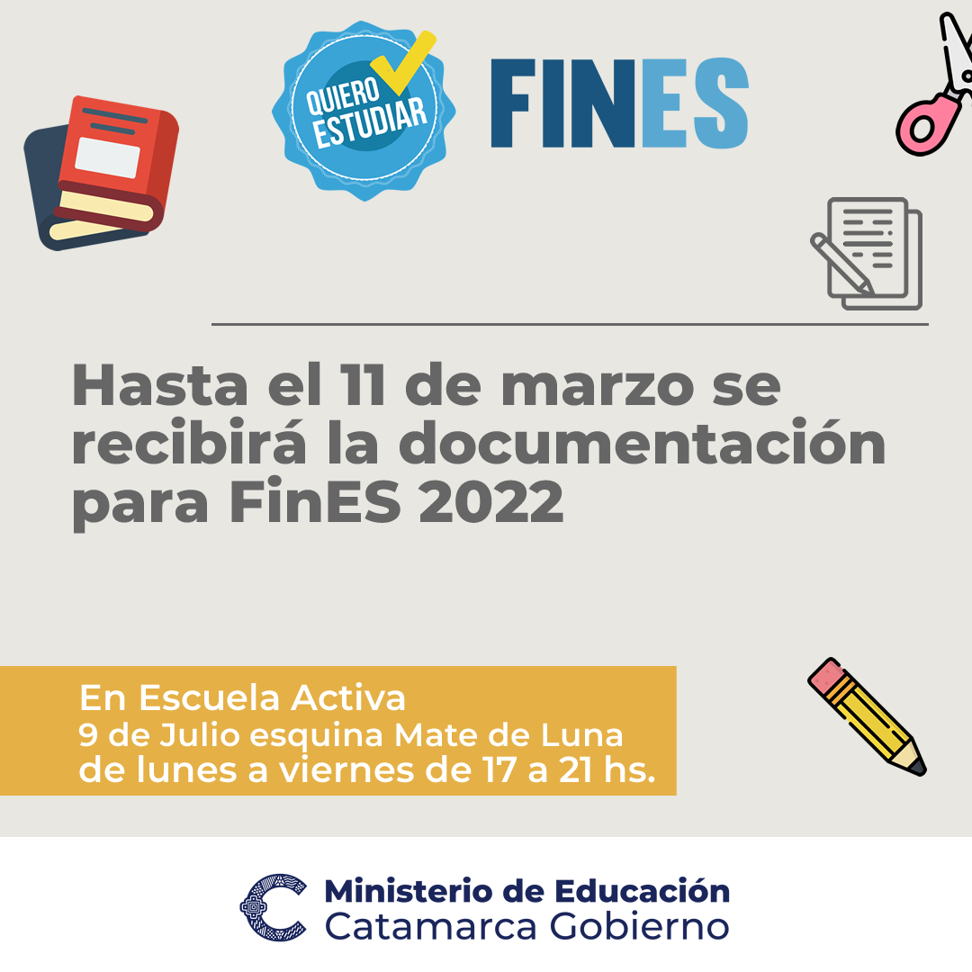 Hasta el 11 de marzo se recibira la documentacion para FinES 2022
