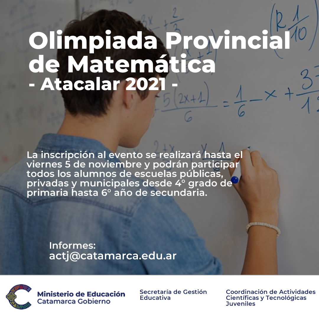 Olimpiada Provincial de Matematica   Atacalar 2021