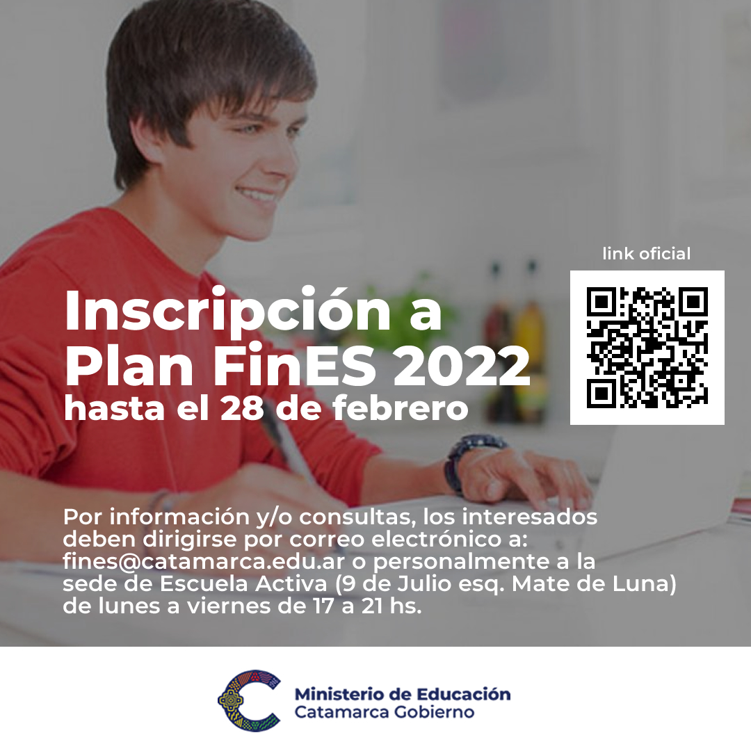 Plan FinES 2022 hasta el 28 de febrero se receptaran las inscripciones