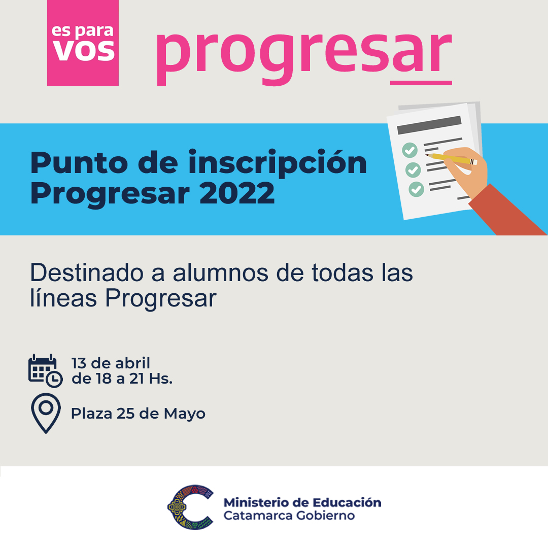 Punto de inscripcion Progresar 2022 en plaza 25 de Mayo 