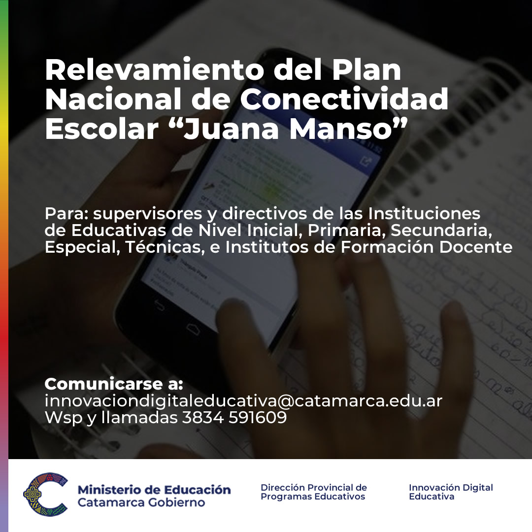 Relevamiento del Plan Nacional de Conectividad Escolar Juana Manso