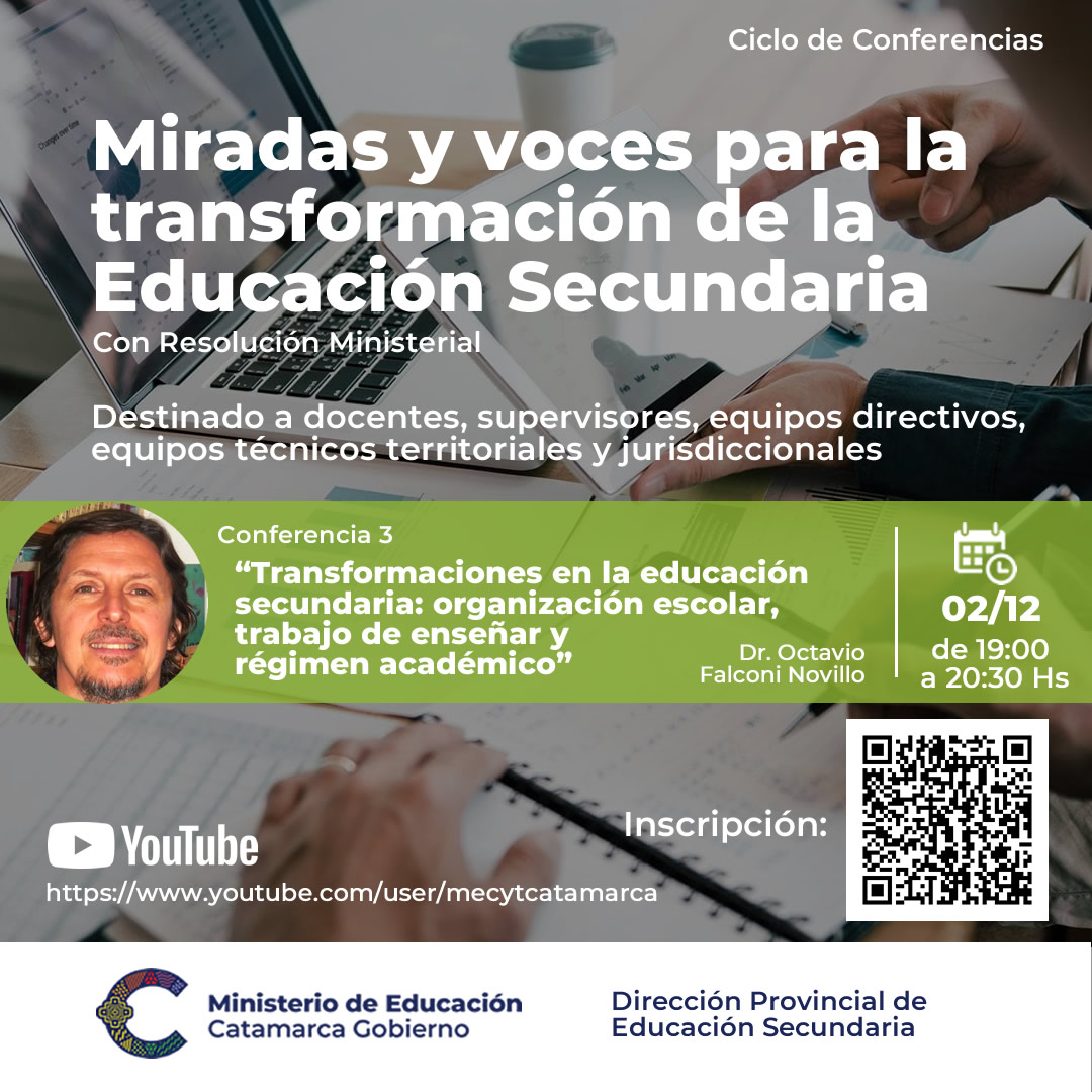 Tercer encuentro del ciclo de conferencias Miradas y voces para la transformacion de la Educacion Secundaria